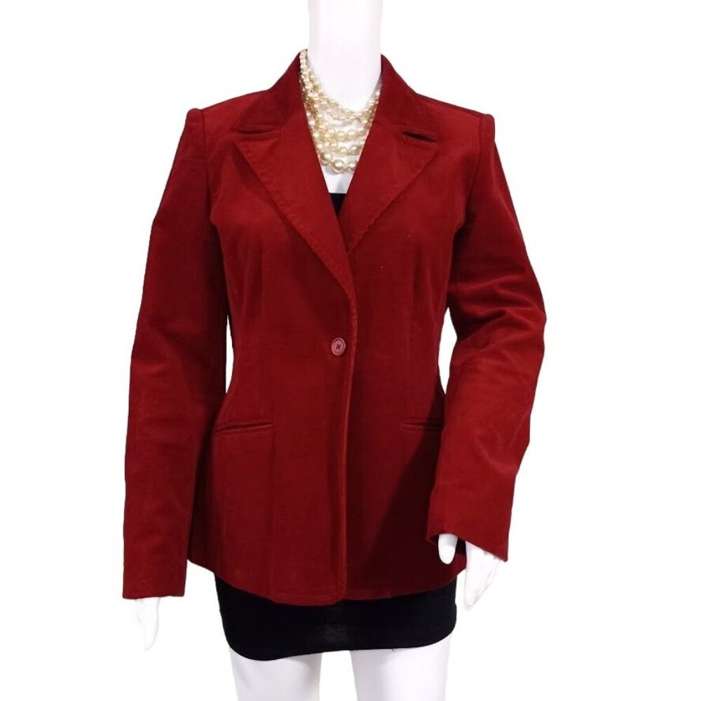 Vintage Old Navy Stretch Cordoury  Red One Button Blazer